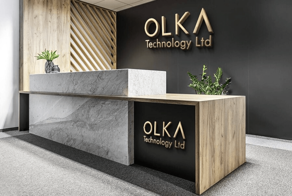 SEO Services in Ikeja 9 Internet-or-digital-Marketing-Agency-and-technology-company-OLKA Digital - Reception 3D Logo Mockup